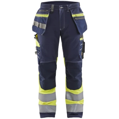 Afbeelding van Blaklader High Vis werkbroek met stretch 1794 1370 Marine/High Geel C144