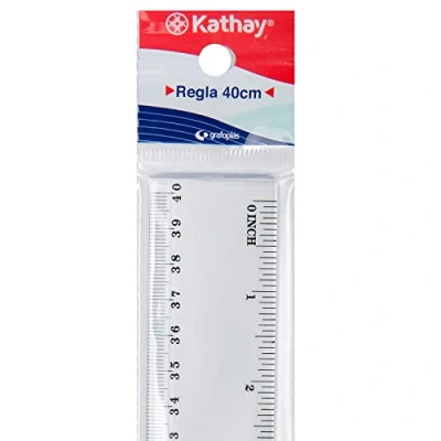 Afbeelding van Kathay 86420300 Plastic Ruler, 40 cm, Transparent, Perfect for School Use