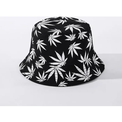 Afbeelding van Fisherman&#039;s hat Vissershoedje Bucket Zonnehoed Festival hoed Wiet Zwart/Wit