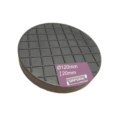 Afbeelding van rubberen pads in verschillende maten voor krikken en hefbruggen het verwisselen van banden, garagekrik, blokken (120 x 20 mm, wafel)