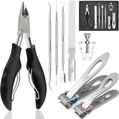 Afbeelding van marQus 8 delige voetverzorgingsset professionele voet en handverzorging hoogwaardige voetnageltang nagelknipper all in one pedicure set voetverzorging voor dikke ingegroeide nagels
