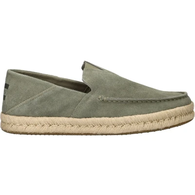 Afbeelding van TOMS Alonso Loafer ROPE Espadrilles, Heren, Maat: 45, Olive Veloursleer