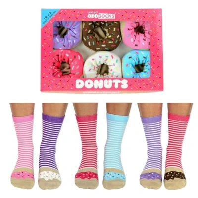 Afbeelding van United Odd Socks 6 PACK Mottomot Sokken, Dames, Maat: 36 41, Donuts