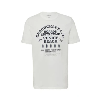 Afbeelding van s.Oliver MIT Crewneck UND Artwork Tshirt print, Heren, Maat: Large, Weiß