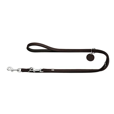 Afbeelding van HUNTER Comfort verstelbare hondenleiband, leer, eenvoudig, duurzaam, soepel, 1,5 x 200 cm, donkerbruin