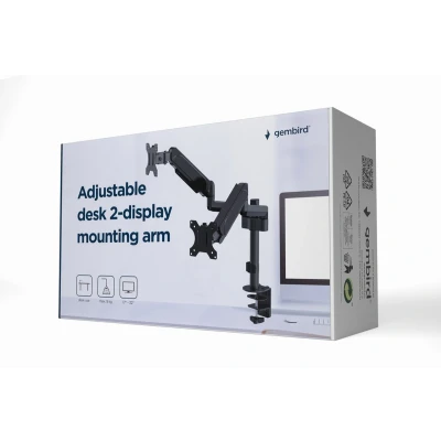 Afbeelding van Gembird MA DA2P 01 flat panel bureau steun 81,3 cm (32 ) Zwart