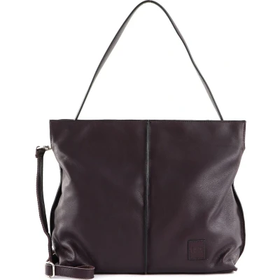 Afbeelding van FREDsBRUDER Leren Schoudertas FB Hobo Dark Maroon Donkerbruin