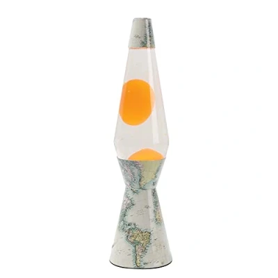 Afbeelding van i Total Lavalamp Lava Lamp Sfeerlamp 40x11 cm Glas/Aluminium 30W Oude Kaart XL1776
