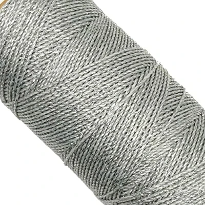 Afbeelding van LINHASITA Garenspoel, gewaxt, 100 g/170 meter, dikte: 1 mm, polyester, macramégaren, 30 kleuren, zilverkleurig