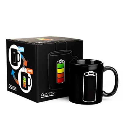 Afbeelding van Froster mok met batterij, magische batterijmotief, 300 ml, kleurverandering