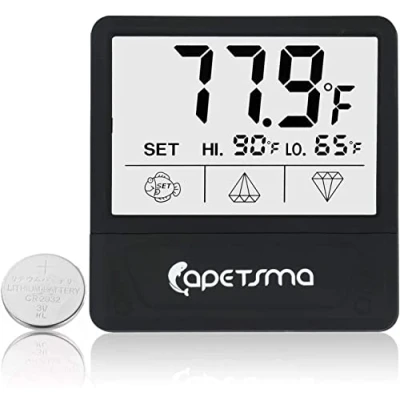 Afbeelding van capetsma digitale aquariumthermometer, 6 x 5 cm groot lcd scherm, voor alle aquariummaten, eenvoudige en veilige meting van de watertemperatuur in het aquarium,