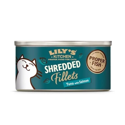 Afbeelding van Lily&#039;s Kitchen Tuna &amp; Salmon Shredded Fillets 24X70 GR