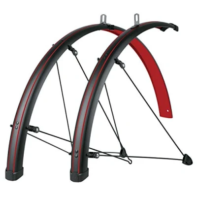 Afbeelding van SKS Bluemels Stingray 28 spatbordset, mat zwart/lichtrood, 45 mm