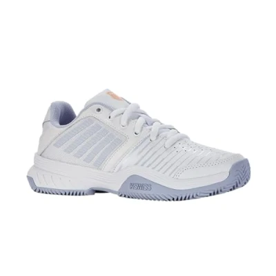 Afbeelding van K Swiss Court Express HB White/Heather/Peach Fuzz Schoenen Damesschoenen 37 1/2