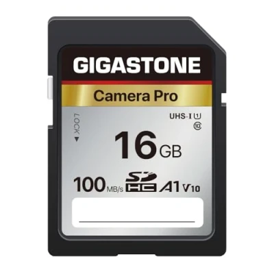 Afbeelding van Gigastone Camera Pro 16GB SDHC geheugenkaart met maximaal 100 MB/sec. voor digitale camera&#039;s Canon Sony Nikon Olympus, Full HD video opnames UHS I U1 V10 klasse 10