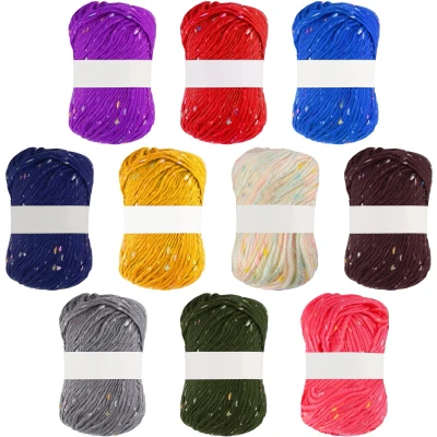 Afbeelding van Kurtzy 10 Pak Kleurrijke Gevlekte Haakgaren Ballen 50 g per Draad Ongeveer een Totaal van 900 m Zacht Katoenen Garen &amp; Polyester Gekleurd voor Hand Weef Projecten