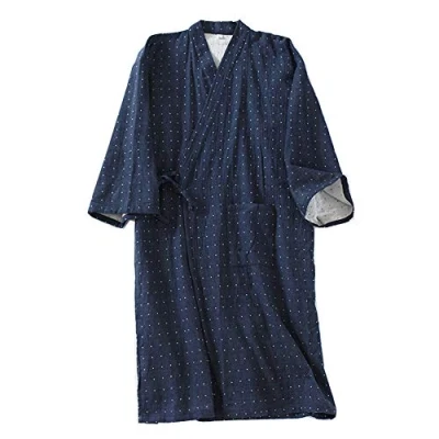Afbeelding van un brand Japanse kimono dubbel gaas katoenen badjas voor heren in oversized taoïstische kleding zenkleding, Color17, XL