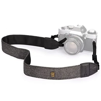 Afbeelding van TARION camerariem voor camera, draagriem, bohemian nekband, camera band, halsband Canon, Fuji, Nikon, Olympus, Panasonic, Pentax, Sony (zwart)