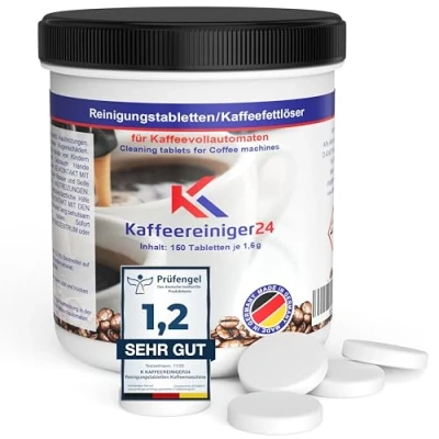 Afbeelding van 150 reinigingstabletten voor volautomatische koffiemachines à 1,6 gram Hoogwaardige geschikt Jura, Siemens, Melitta, Krups en nog veel meer Made in Germany
