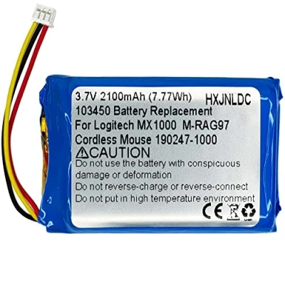 Afbeelding van DC 3.7v 2100mAh Oplaadbare Lithium Batterij Vervanging voor Logitech MX1000 MX 1000 M RAG97 Draadloze Bluetooth Muis 190247 1000, B000, L LB2, NTA2253