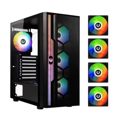 Afbeelding van Apollo pc behuizing, middelgroot, zwart, 4 ARGB ventilatoren