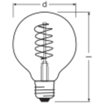 Afbeelding van Ledvance Vintage 1906 LED E27 Globe Goud 4.8W 420lm 822 Zeer Warm Wit Dimbaar Vervangt 37W