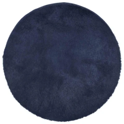 Afbeelding van vidaXL hoogpolig vloerkleed 160x160 cm polyester donkerblauw