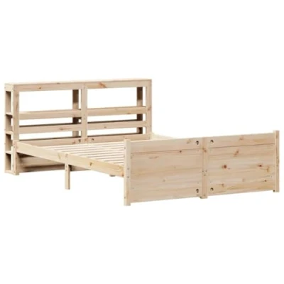 Afbeelding van vidaXL Bedframe met hoofdbord massief grenenhout 120x200 cm