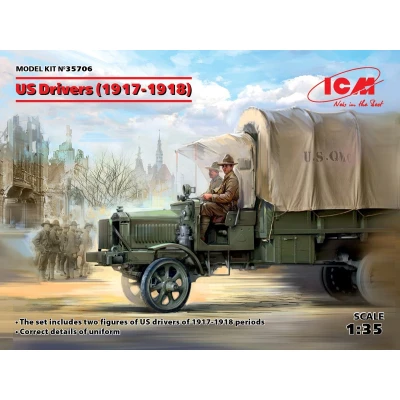 Afbeelding van 1:35 ICM 35706 US Drivers (1917 1918) (2 figures) Plastic Modelbouwpakket