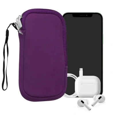 Afbeelding van kwmobile telefoontasje universeel geschikt voor XL 6,7/6,8&quot; smartphones 17,2 x 8,4 cm Hoesje met rits en polslusje In paars