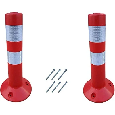 Afbeelding van SNS SAFETY LTD Kunststof Flexibel Verkeerspaal met Reflecterende Kragen, Rood (Verpakking van 2 Stuks, Hoogte 45 cm)
