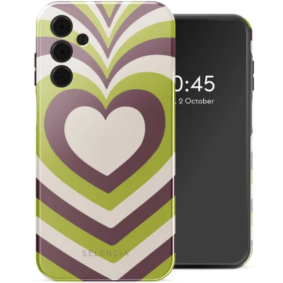 Afbeelding van Samsung Galaxy A15 (5G) Hoesje Kunststof Selencia Hardcase/Backcover Double Hearts Plum Fern Telefoonhoesje