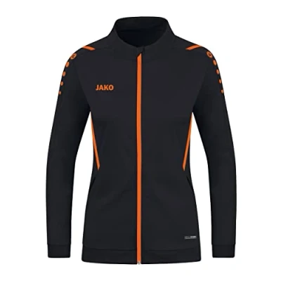 Afbeelding van JAKO Polyester Jas Uitdaging, Dames, Zwart/Neonoranje, 36