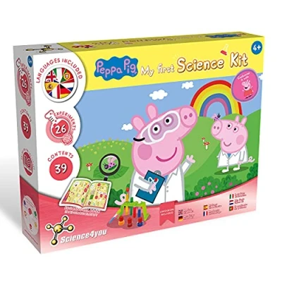 Afbeelding van Science4you Eerste wetenschapspakket met Peppa Pig, Kinderen 4+ jaar Laboratorium 26 Experimenten voor Kinderen: Zeepbellen, Kleuterset en Stickers, Educatieve Spelletjes