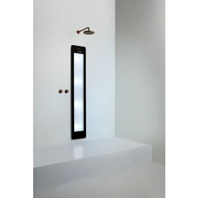 Afbeelding van Sunshower Round Plus L infrarood + UV licht inbouw 185x33x10cm full body Black 2 Jaar garantie