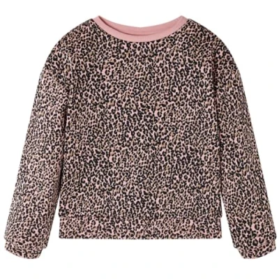 Afbeelding van Kindertrui met luipaardprint 92 middelroze