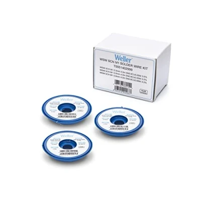 Afbeelding van Weller WSW SCN M1 (T0051402999) Loodvrije soldeerdraad Kit Ø 0.3/0.5/0.8mm, Legering Sn99.3Cu0.6Ni0.05, Flux Inhoud 3.5%, 21g