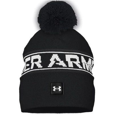 Afbeelding van Under Armour Halftime Pom Beanie Zwart Wit