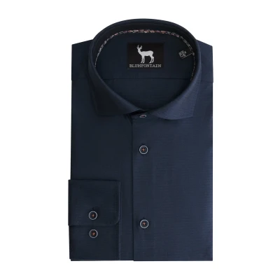 Afbeelding van Gents Overhemd Uni navy Maat M