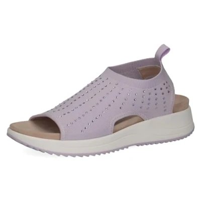 Afbeelding van Caprice Sandalen met sleehak, Dames, Maat: 41, Lilac knit Textiel