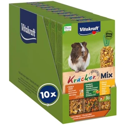 Afbeelding van Vitakraft Cavia Kracker 3in1 Knaagdiersnack 10 x Honing&amp;Groente&amp;Citrus