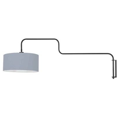 Afbeelding van Steinhauer Wandlamp Bloeba zwart met lichtblauwe kap 4177ZW