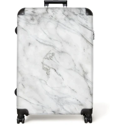 Afbeelding van NoBoringSuitcases.com® Koffer groot Reiskoffer lichtgewicht Marmer Patronen Wit Marmerlook Rolkoffer met 4 wielen Grote trolley XL 98 liter bagage