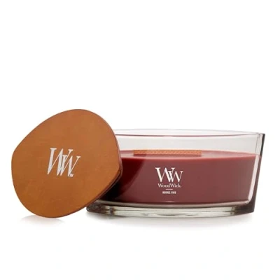 Afbeelding van WoodWick Geurkaars met krakende lont Rouge Oud Ellipse kaars Lange brandkaarsen: tot 50 uur brandtijd Perfect cadeau voor vrouwen