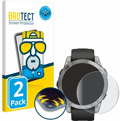 Afbeelding van BROTECT Screenprotector voor Garmin Fenix 7 (47 mm) Folie Beschermfolie matte volledig dekking (2 Stuks)
