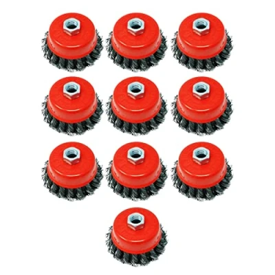 Afbeelding van Dapetz ® 10x Twist Knoop Draad Wiel Cup Borstel 3 &quot;M14 4 1/2&quot; 115mm Hoek Grinder