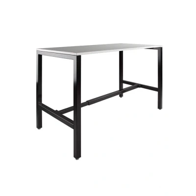 Afbeelding van Bartafel Althena breed 120CM diep 80CM bladkleur Lichtgrijs framekleur Zwart (RAL9005)