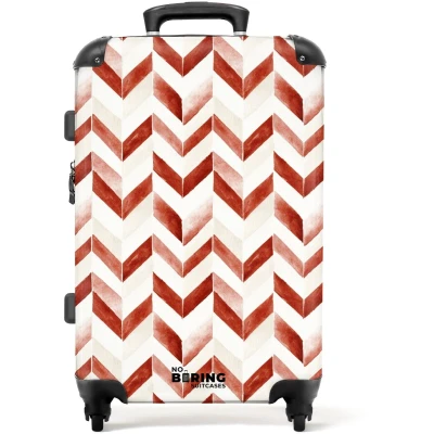 Afbeelding van NoBoringSuitcases.com Grote koffer Pijlen patroon rood Kinderkoffer geschikt voor jongen en meisjes Reiskoffer met 4 wielen Trolley op wieltjes Rolkoffer groot kinderen 72 liter Ruimbagage valies 20kg