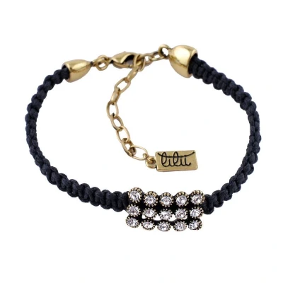 Afbeelding van Behave Gevlochten armbandje met steentjes