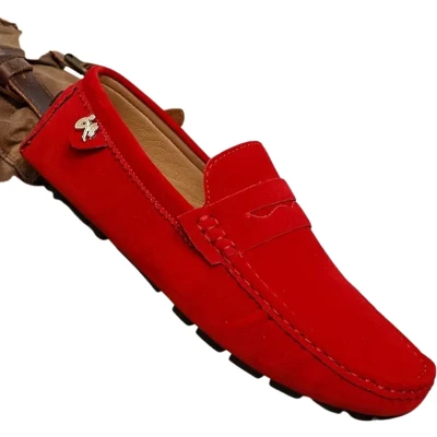 Afbeelding van Bovista Loafers Dames Met Hak Damesschoenen Instappers Rood Maat 39
